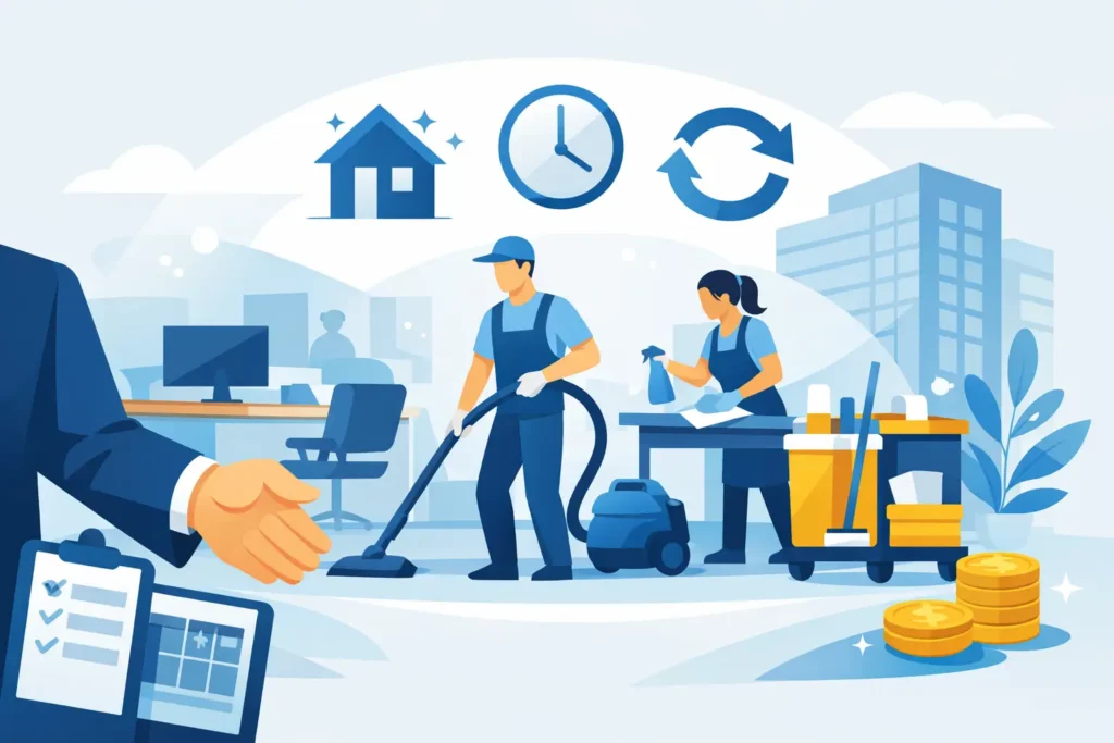 Como contratar limpeza comercial recorrente