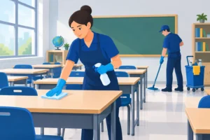 Exemplo de higienização escolar com padrão profissional